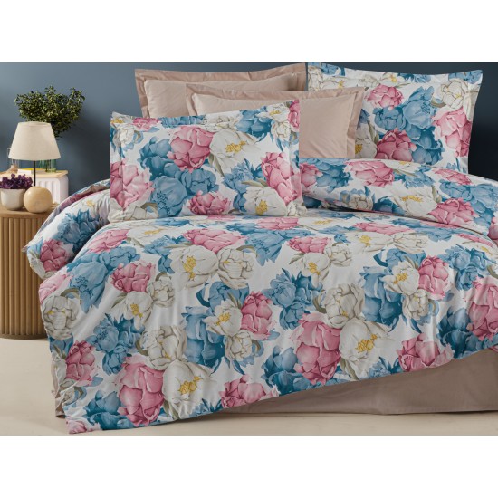 Lenjerie de pat cu bujori Lenjerie de pat cu bujori