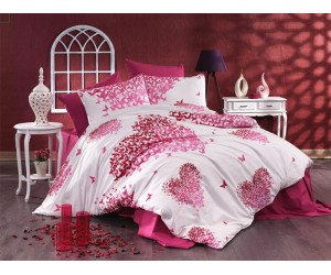 Lenjerie de pat cu inimioare Lenjerie de pat cu inimioare