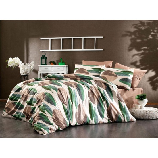 Lenjerie de pat Foliage din bumbac fabricată cu atenție la detalii în atelierul propriu.
