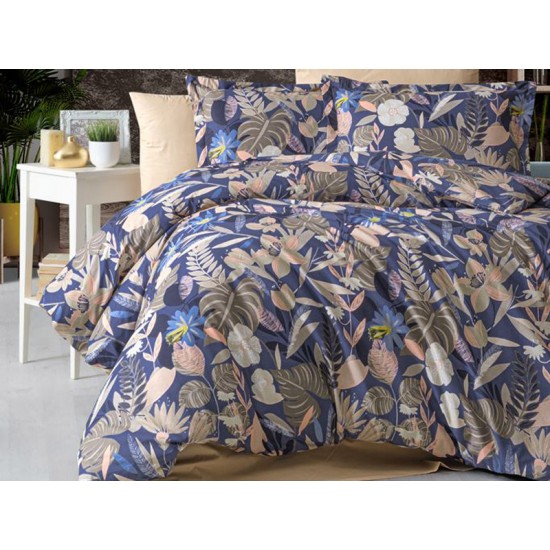 Lenjerie de pat Leaf din bumbac fabricată cu atenție la detalii în atelierul propriu.