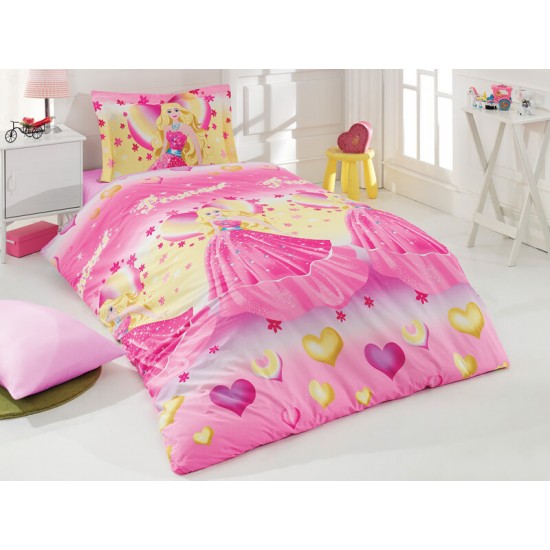 Lenjerie de pat Princess din bumbac fabricată cu atenție la detalii în atelierul propriu.