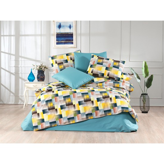 Lenjerie de pat Serenity din bumbac fabricată cu atenție la detalii în atelierul propriu.