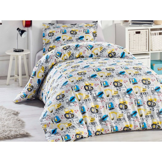 Lenjerie de pat Underconstruct din bumbac fabricată cu atenție la detalii în atelierul propriu.